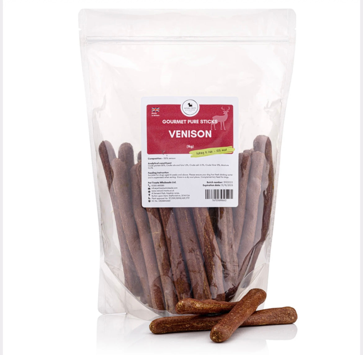 100% Pure Venison Gourmet Sticks